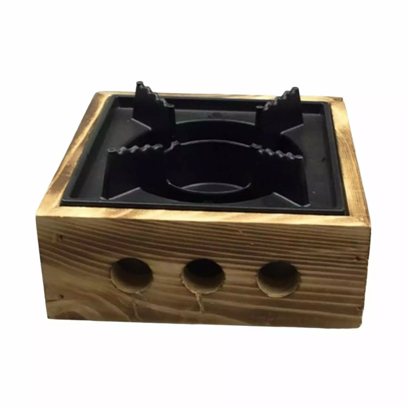 Compact Alcohol Stoves Burner Solid Alcohol Stoves with Wooden Base Stew Hot Pot 16cm