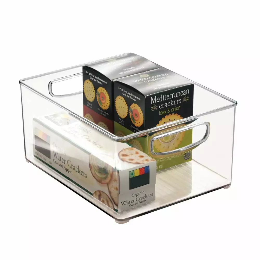 iDesign. Linus Collection Clear Recycled Plastic. Extra-Large Fridge and Freezer Organizer Bin