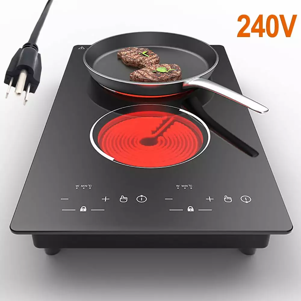 iMeshbean Electric Induction Cooktop 12 inch.Electric Stove Burner.Built-in and Countertop Electric Stove Top.LED Touch Screen.9 Heating Level.Timer & Kid Safety Lock.240V.3000W